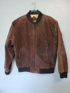 Vntg Neil Martin Brown Mens Suede Bomber Jacket M